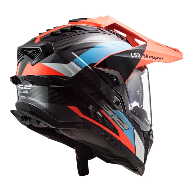 Enduro sisak LS2 MX701 Explorer C Frontier fekete-narancs-kék