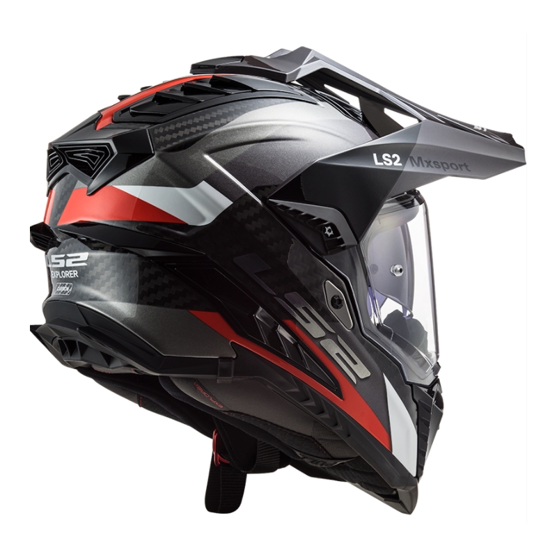 Enduro sisak LS2 MX701 Explorer C Frontier fekete-piros-fehér