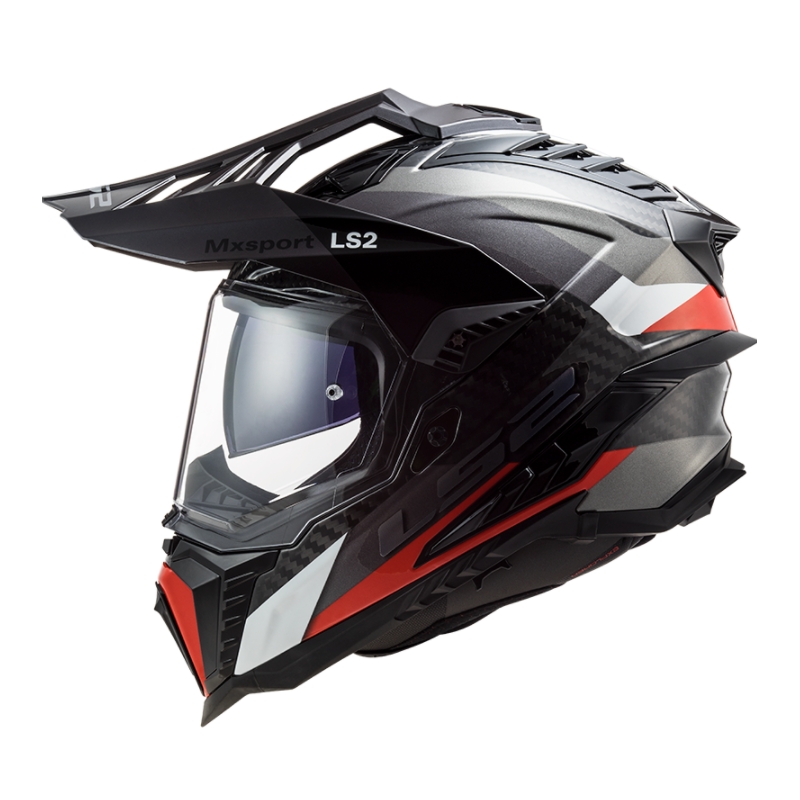 Enduro sisak LS2 MX701 Explorer C Frontier fekete-piros-fehér