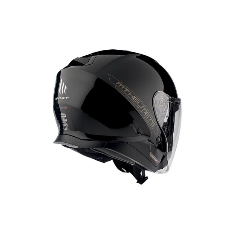 Mt Thunder 3 SV Solid Open motoros sisak fekete fényes - II. osztály