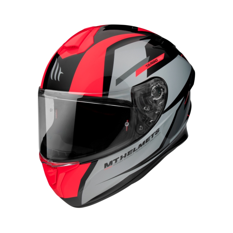 MT FF106 Pro Targo Pro Sound zárt bukósisak fekete-szürke-fluo piros kiárusítás