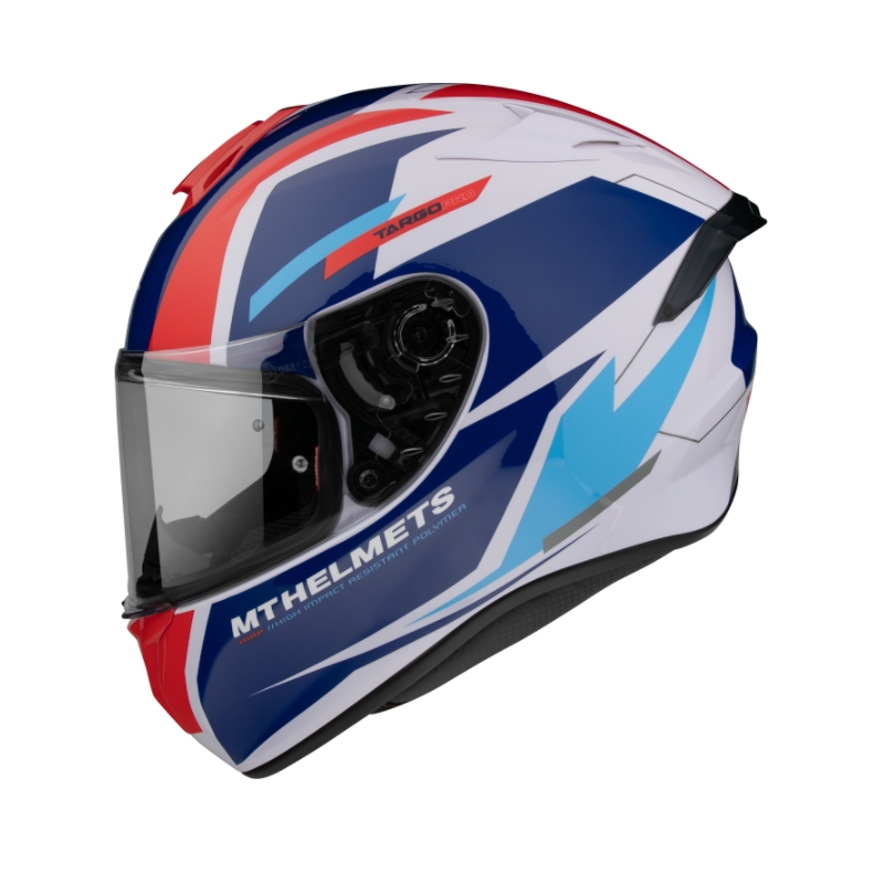 Integrált motorkerékpár sisak MT FF106 Pro Targo Pro Sound kék-fehér-piros