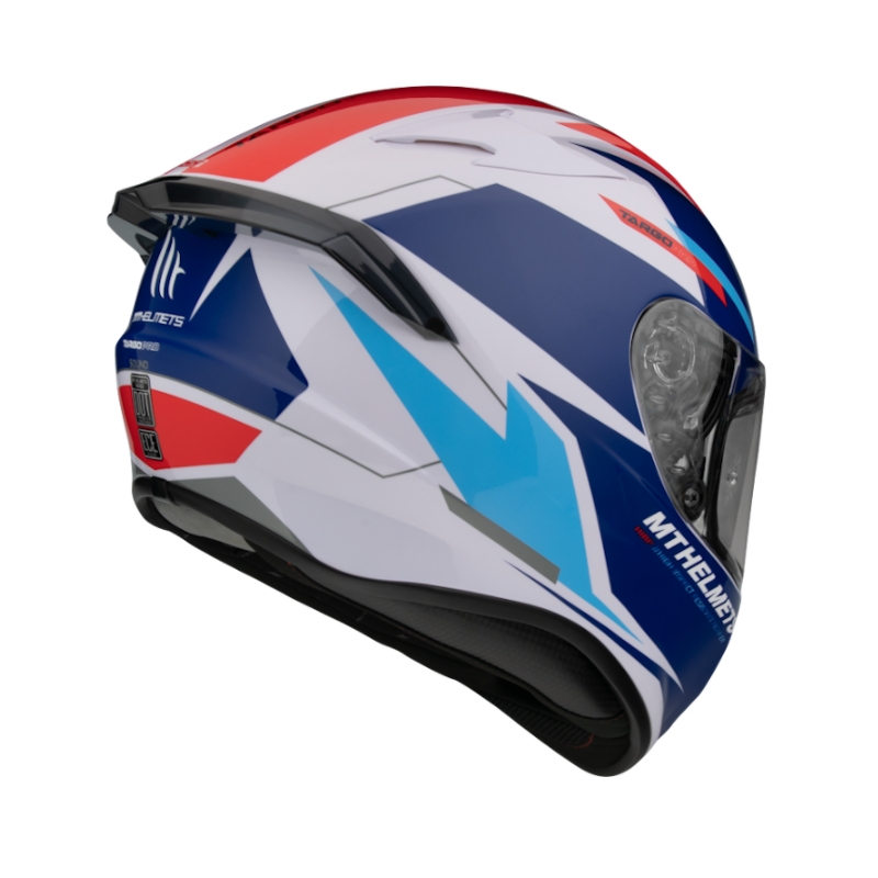 Integrált motorkerékpár sisak MT FF106 Pro Targo Pro Sound kék-fehér-piros