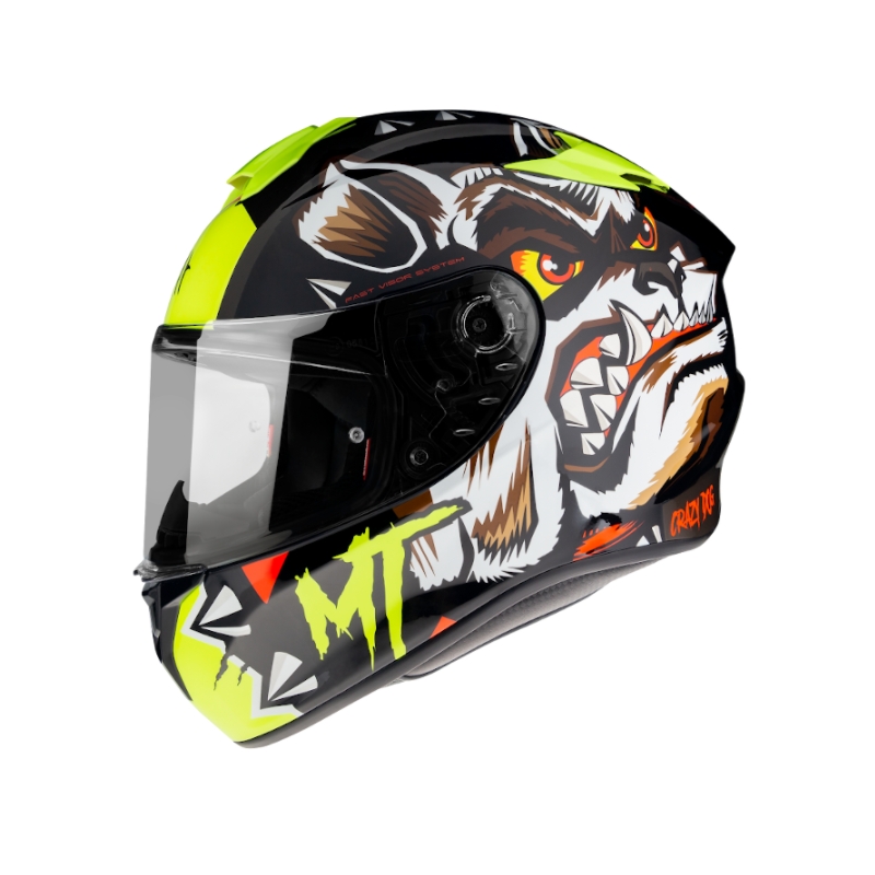Integrált motoros sisak MT Targo Crazy Dog fekete