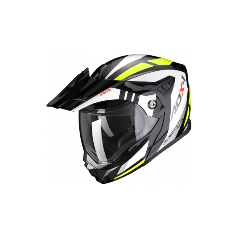 Összecsukható enduro sisak Scorpion ADX-1 Lontano fekete-fehér-fluo sárga