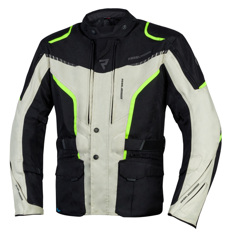 Bunda na moto Rebelhorn Hiker III černo-šedo-fluo žlutá (KOPIE)