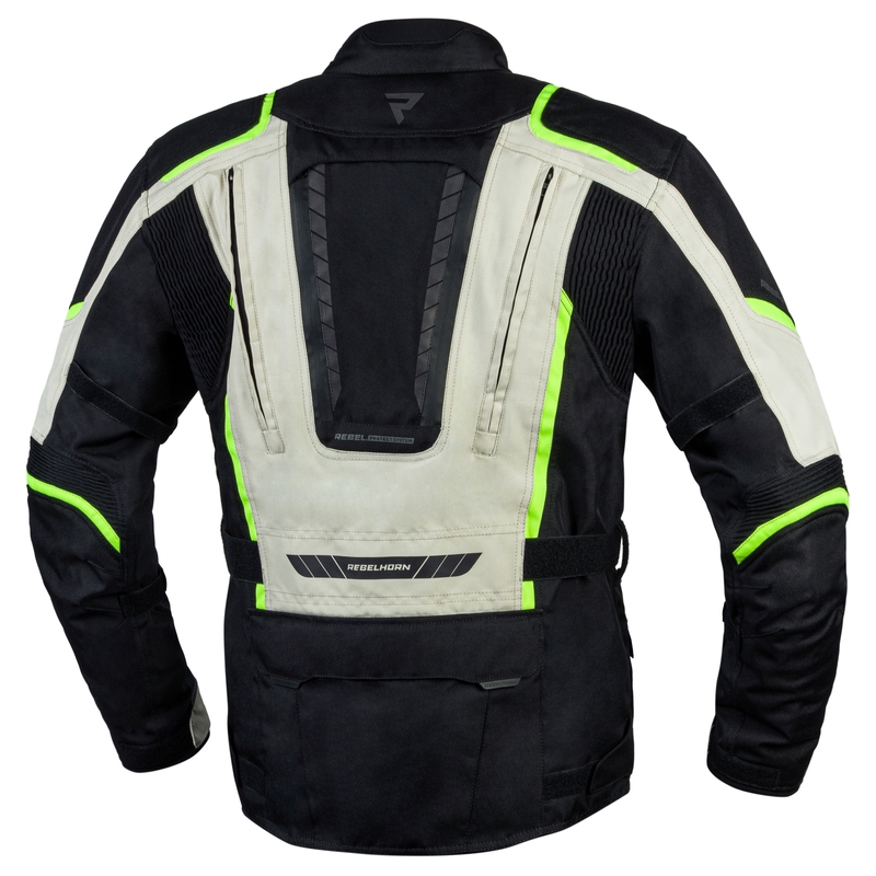 Bunda na moto Rebelhorn Hiker III černo-šedo-fluo žlutá (KOPIE)