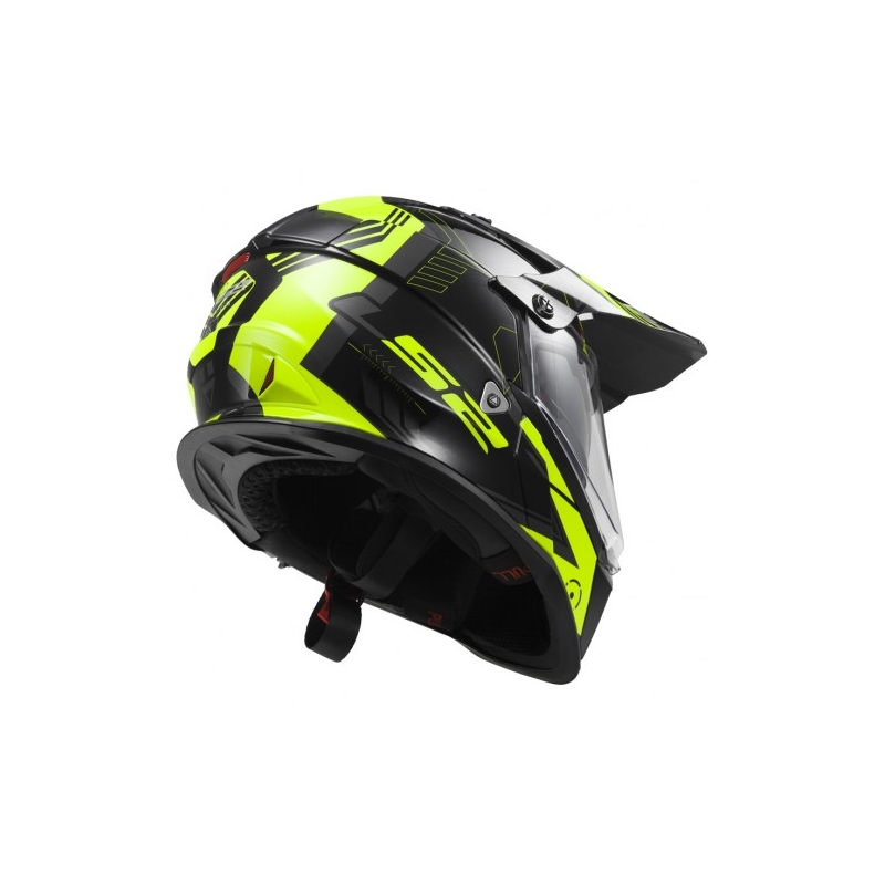 Enduro sisak LS2 MX436 Pioneer Trigger fekete-sárga-titán