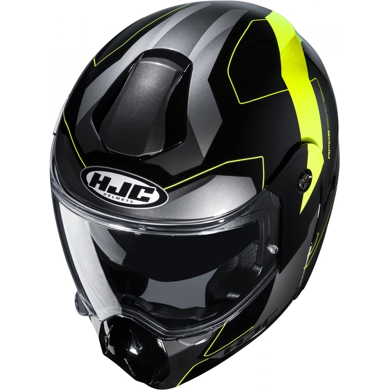 Billenő motoros sisak HJC C80 Rox MC4H fekete-szürke-fluo sárga