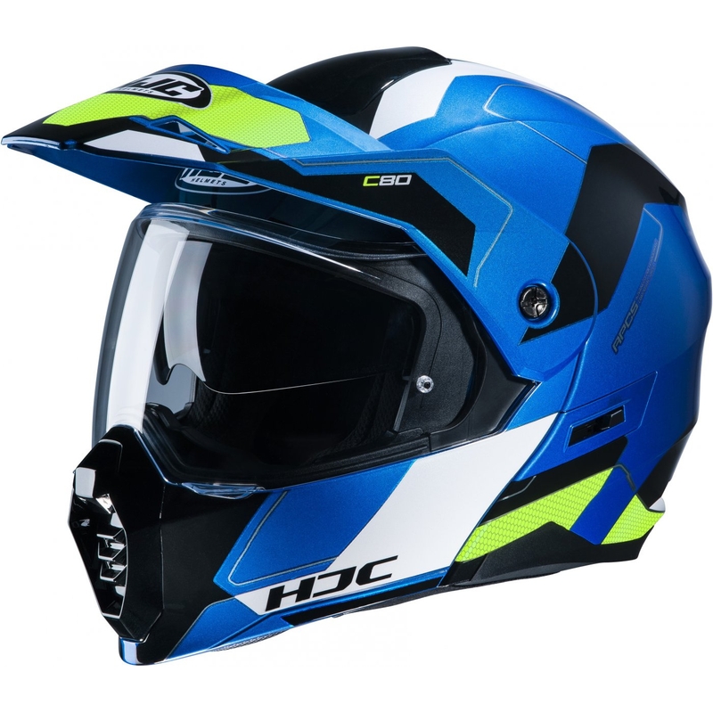 Billenő motoros sisak HJC C80 Rox MC24 kék-fehér-fekete