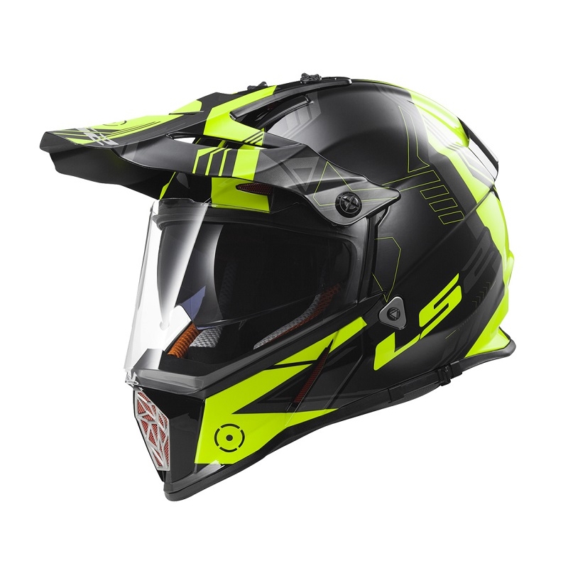 Enduro sisak LS2 MX436 Pioneer Trigger fekete-sárga-titán