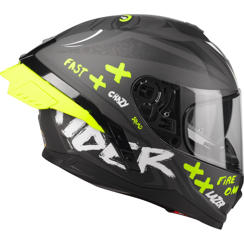 Integrált motoros sisak Lazer Rafale SR Ride Oni szürke-fehér-fluo sárga kiárusítás