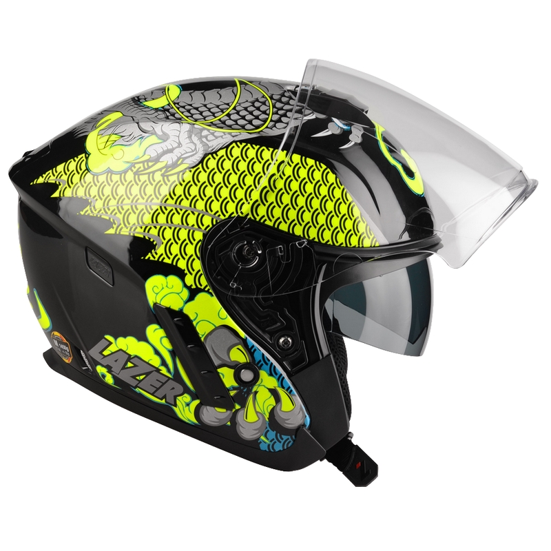 Nyitott motoros sisak Lazer Tango S Z-Line Dragon fekete-fluo sárga