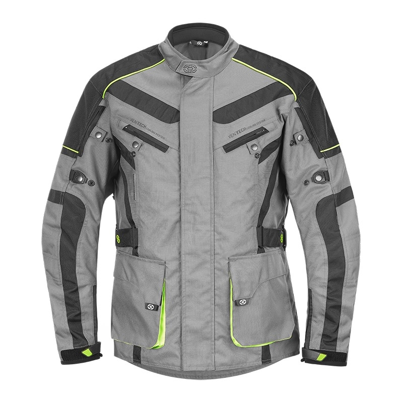 Motoros kabát 4SQUARE Discovery szürke-fluo sárga