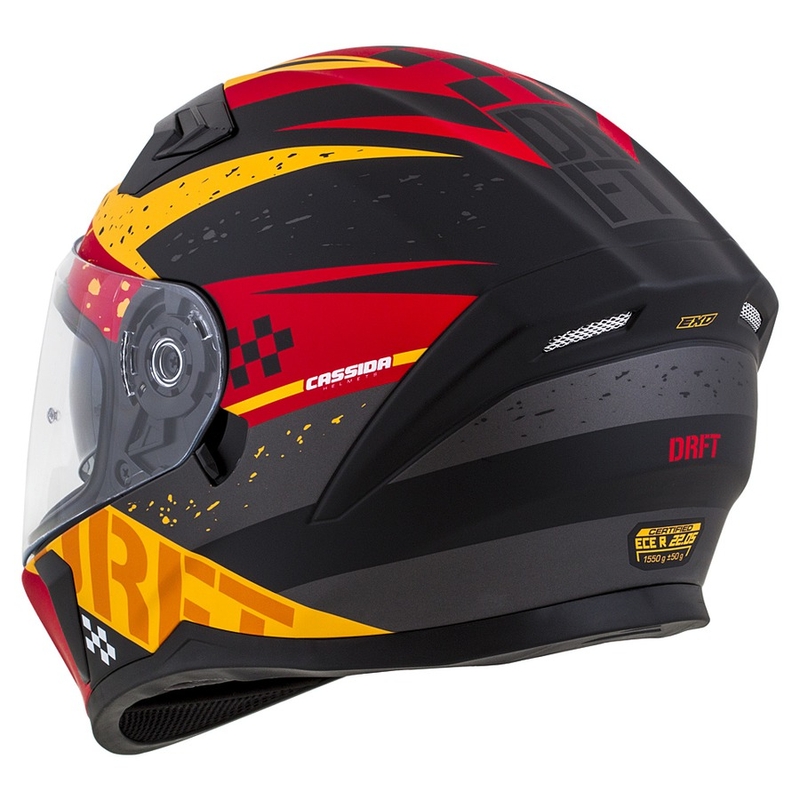 Integrált motoros sisak Cassida Integral 3.0 DRFT narancssárga-fluo piros