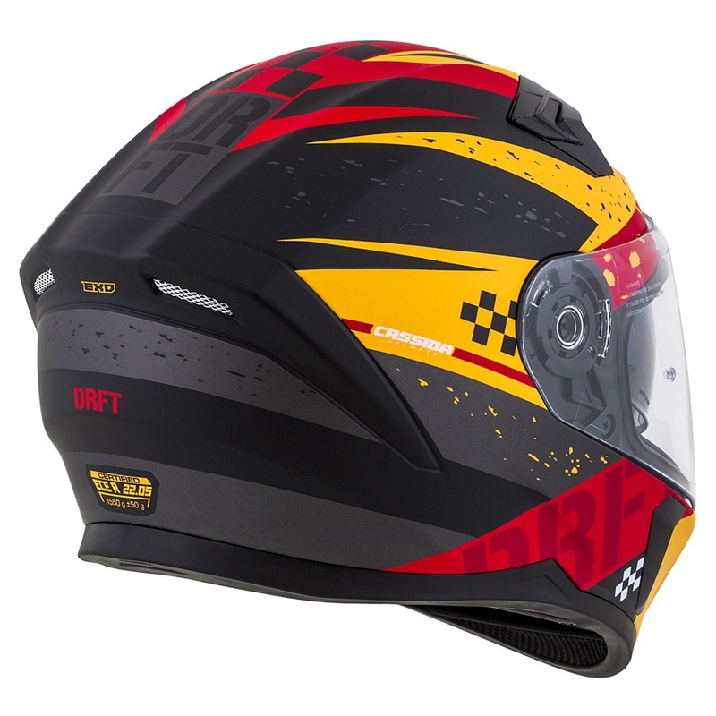 Integrált motoros sisak Cassida Integral 3.0 DRFT narancssárga-fluo piros