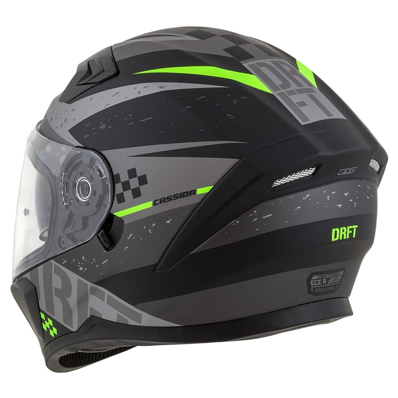 Integrált motoros sisak Cassida Integral 3.0 DRFT Matt Szürke-Fekete-Zöld