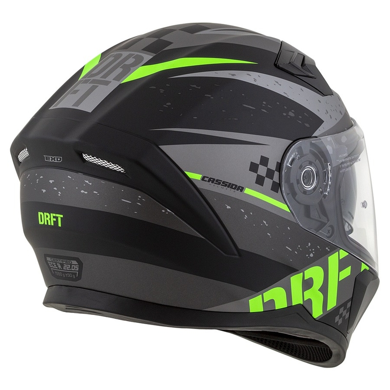 Integrált motoros sisak Cassida Integral 3.0 DRFT Matt Szürke-Fekete-Zöld