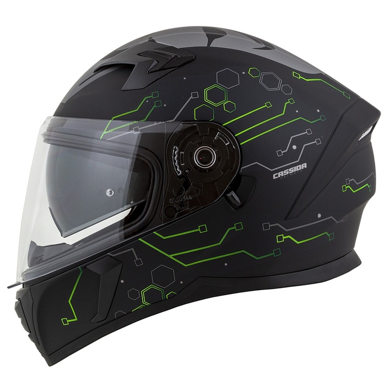 Integrált motoros sisak Cassida 3.0 Hack zöld-fekete matt