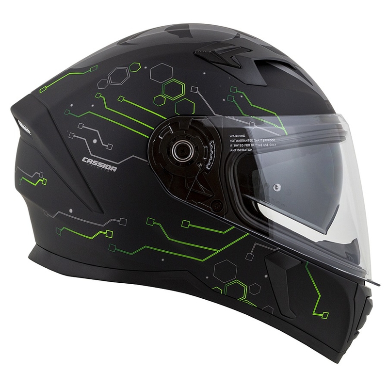Integrált motoros sisak Cassida 3.0 Hack zöld-fekete matt