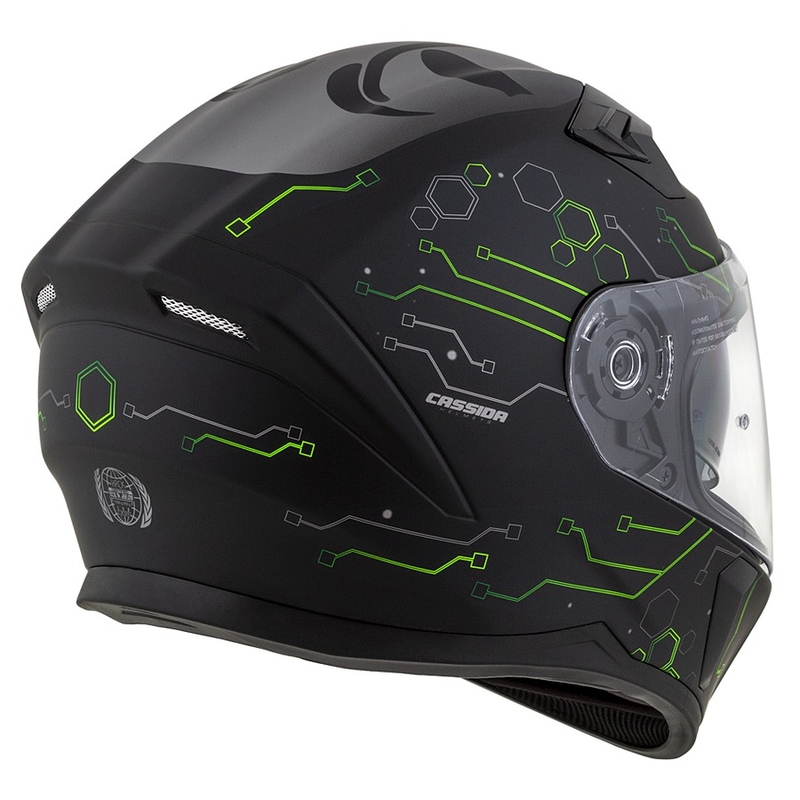 Integrált motoros sisak Cassida 3.0 Hack zöld-fekete matt