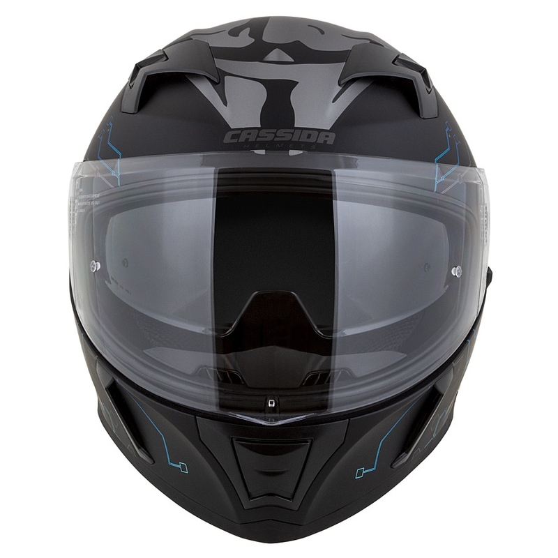 Integrált motoros sisak Cassida 3.0 Hack kék-fekete matt