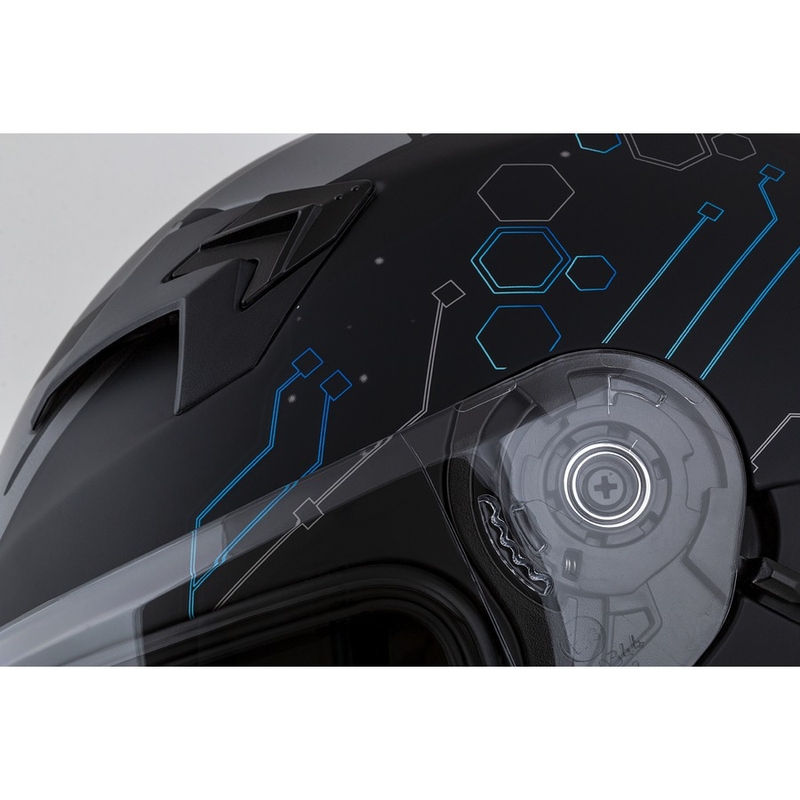 Integrált motoros sisak Cassida 3.0 Hack kék-fekete matt