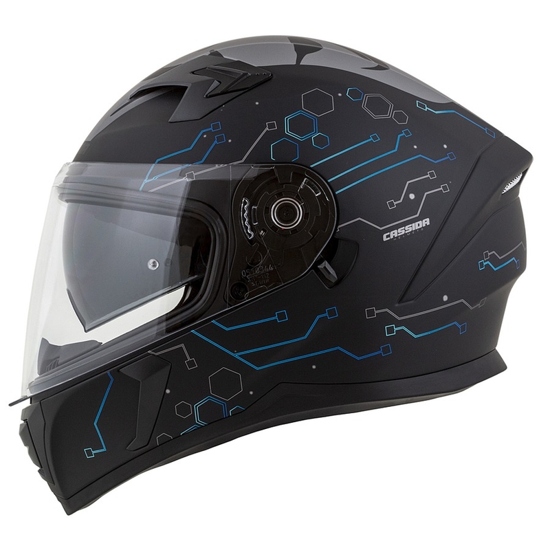 Integrált motoros sisak Cassida 3.0 Hack kék-fekete matt
