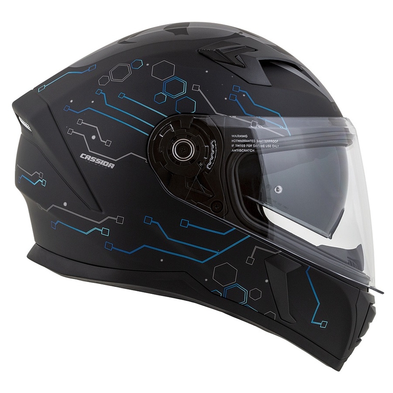 Integrált motoros sisak Cassida 3.0 Hack kék-fekete matt