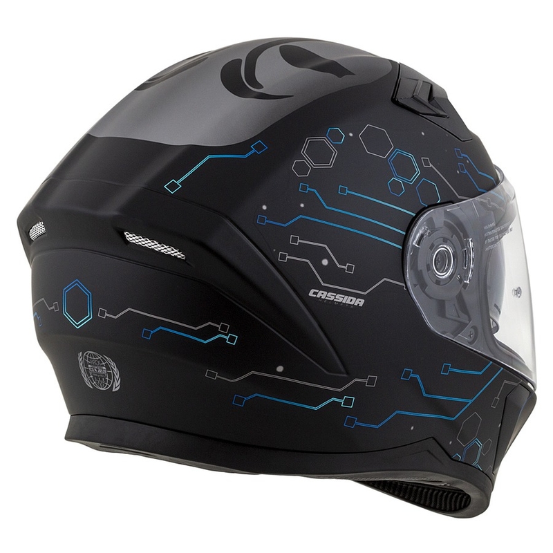 Integrált motoros sisak Cassida 3.0 Hack kék-fekete matt