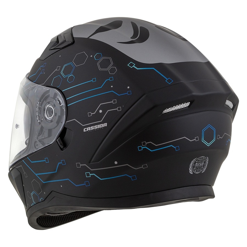 Integrált motoros sisak Cassida 3.0 Hack kék-fekete matt