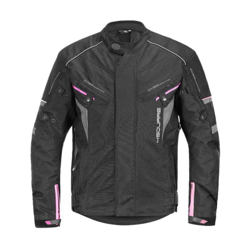 Női motoros kabát 4SQUARE Roadster fekete-rózsaszín kiárusítás