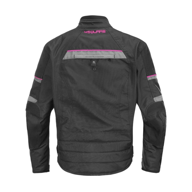 Női motoros kabát 4SQUARE Roadster fekete-rózsaszín kiárusítás