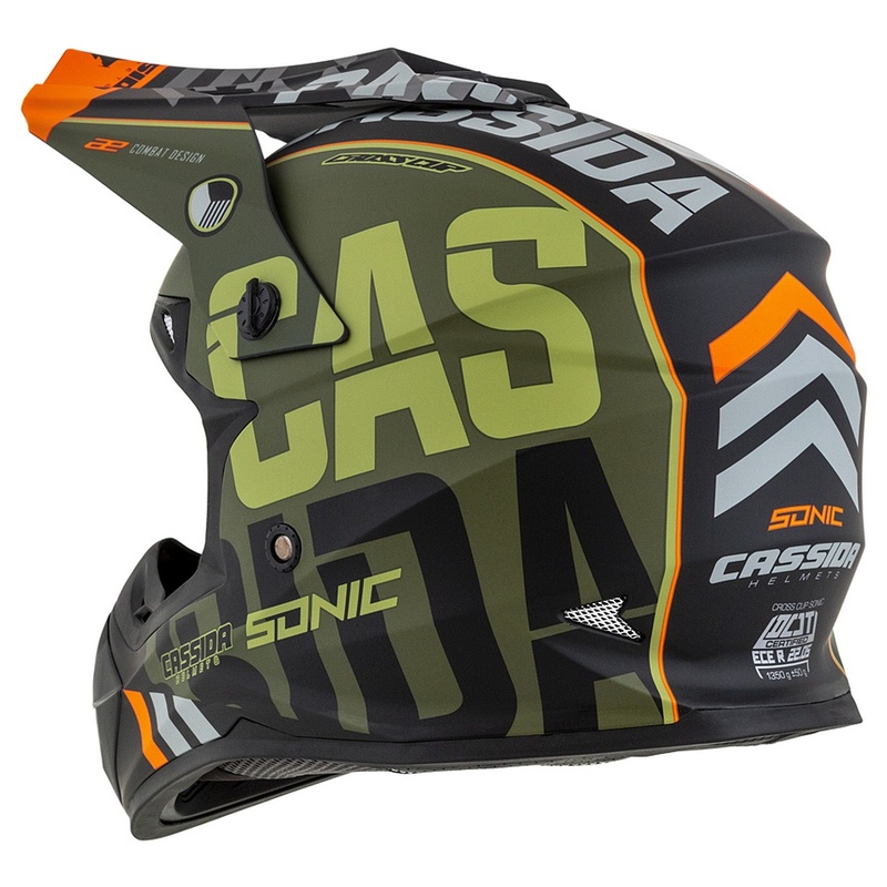 Cassida Cross Cup Sonic Motocross sisak narancszöld Matt