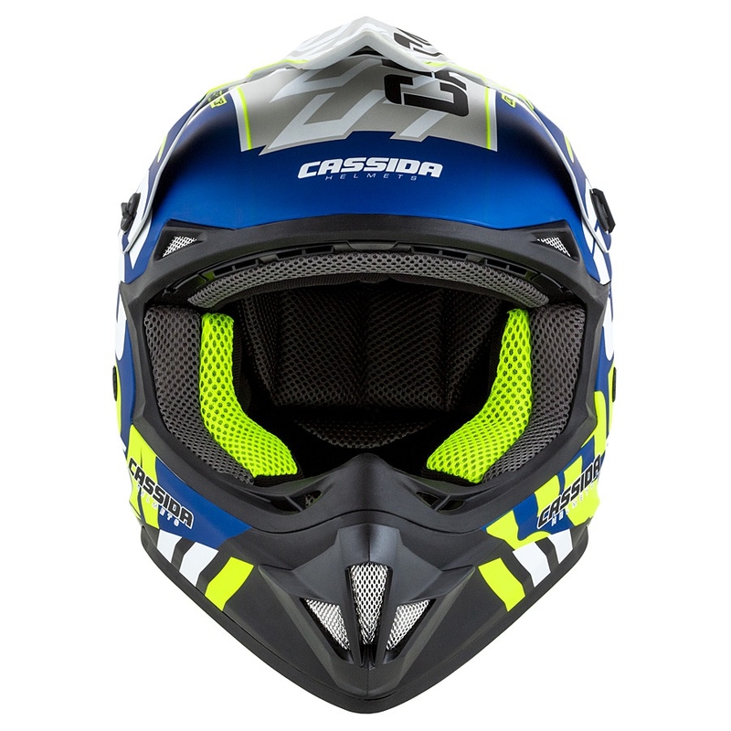 Cassida Cross Cup Sonic Fluo Motocross sisak sárga-kék Matt