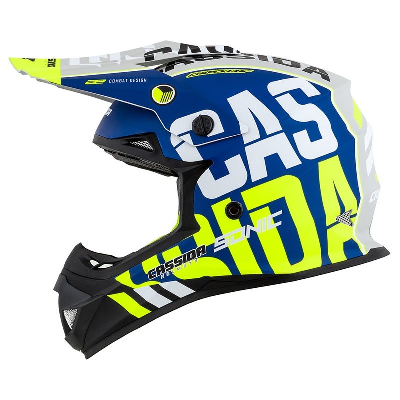 Cassida Cross Cup Sonic Fluo Motocross sisak sárga-kék Matt