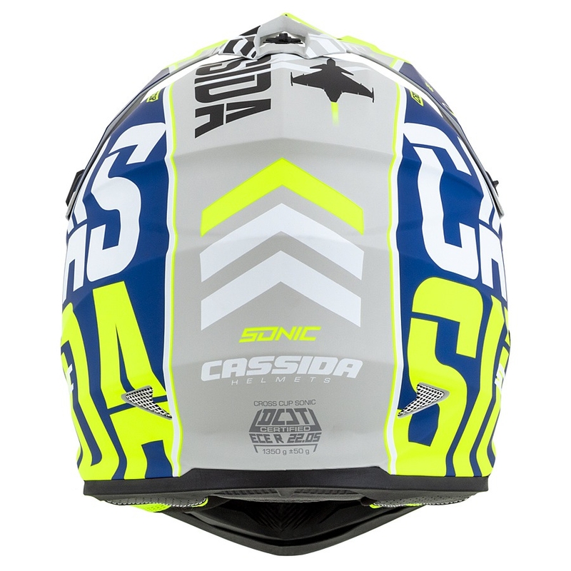 Cassida Cross Cup Sonic Fluo Motocross sisak sárga-kék Matt