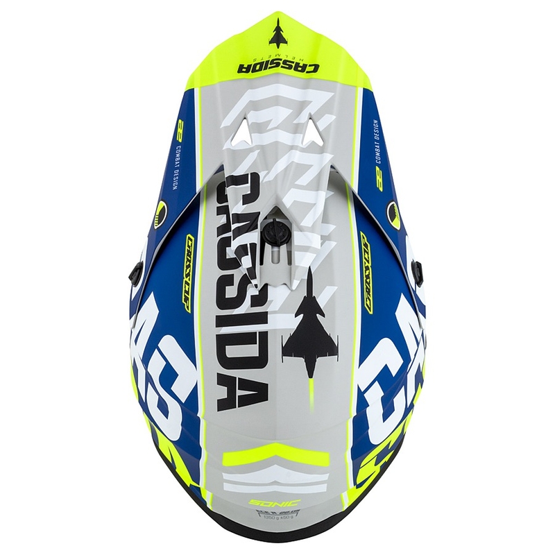 Cassida Cross Cup Sonic Fluo Motocross sisak sárga-kék Matt