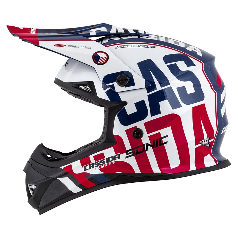 Cassida Cross Cup Sonic Motocross sisak piros-kék-fehér
