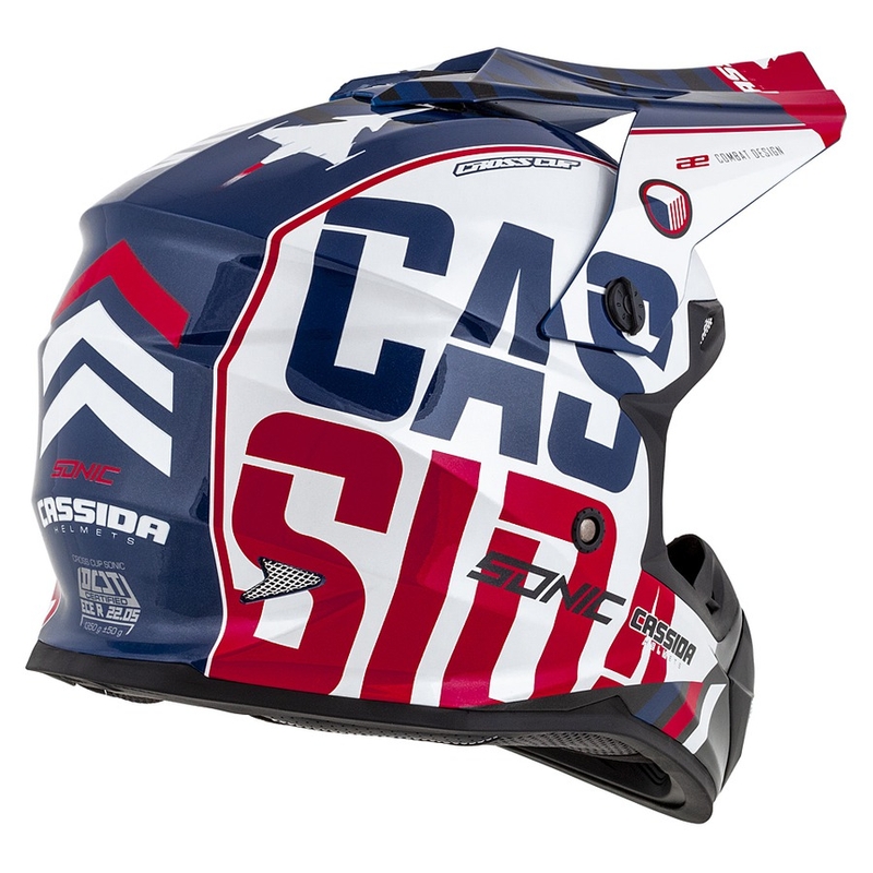 Cassida Cross Cup Sonic Motocross sisak piros-kék-fehér