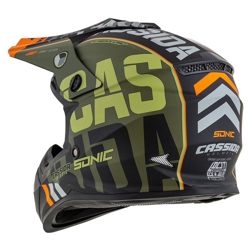 Gyerekek Motocross Sisak Cassida Cross Cup Sonic Junior narancszöld matt kiárusítás