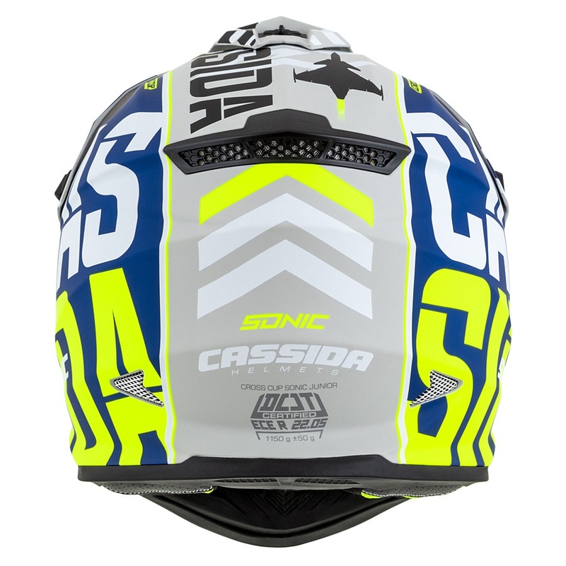 Gyerek Motocross Sisak Cassida Cross Cup Sonic Junior fluo sárga-kék matt kiárusítás