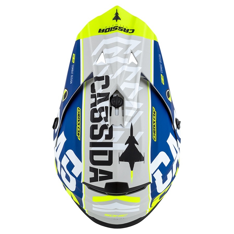 Gyerek Motocross Sisak Cassida Cross Cup Sonic Junior fluo sárga-kék matt kiárusítás