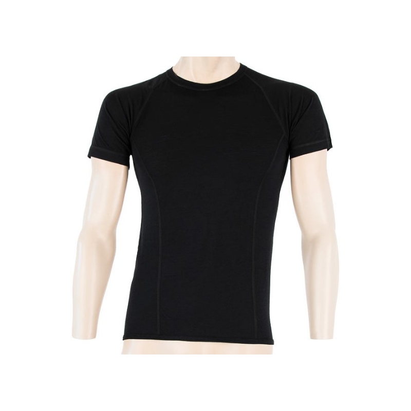 Férfi funkcionális pólóérzékelő Merino Air black - rövid ujjú kiárusítás
