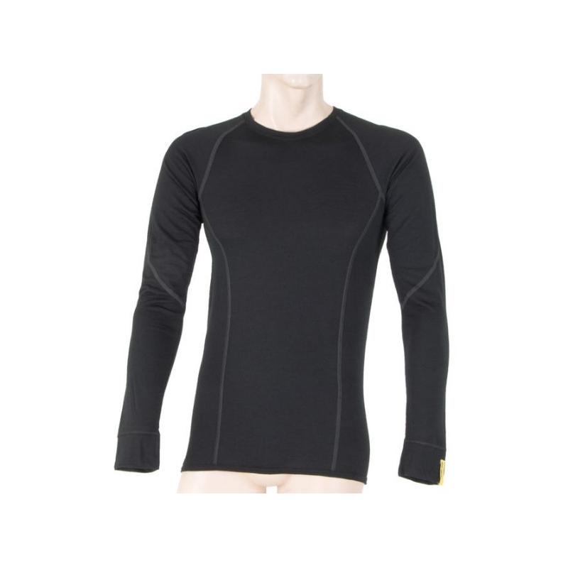 Férfi funkcionális pólóérzékelő Merino Active Fekete - hosszú ujjú kiárusítás