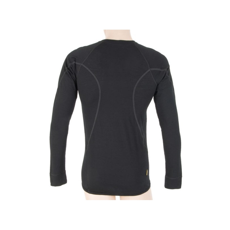 Férfi funkcionális pólóérzékelő Merino Active Fekete - hosszú ujjú kiárusítás