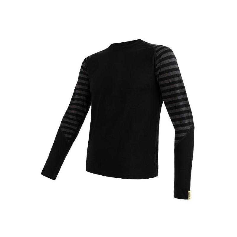 Férfi funkcionális póló Sensor Merino Active black-gray - hosszú ujjú kiárusítás