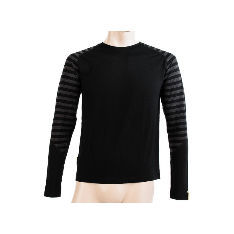 Férfi funkcionális póló Sensor Merino Active black-gray - hosszú ujjú kiárusítás