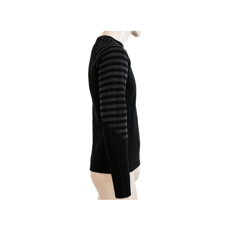 Férfi funkcionális póló Sensor Merino Active black-gray - hosszú ujjú kiárusítás
