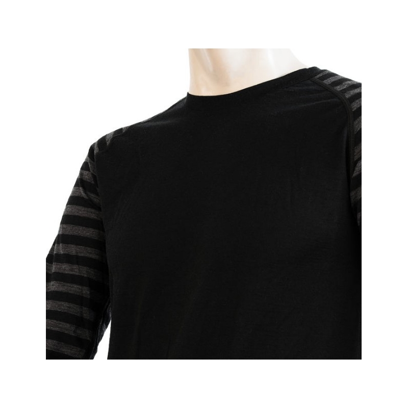 Férfi funkcionális póló Sensor Merino Active black-gray - hosszú ujjú kiárusítás
